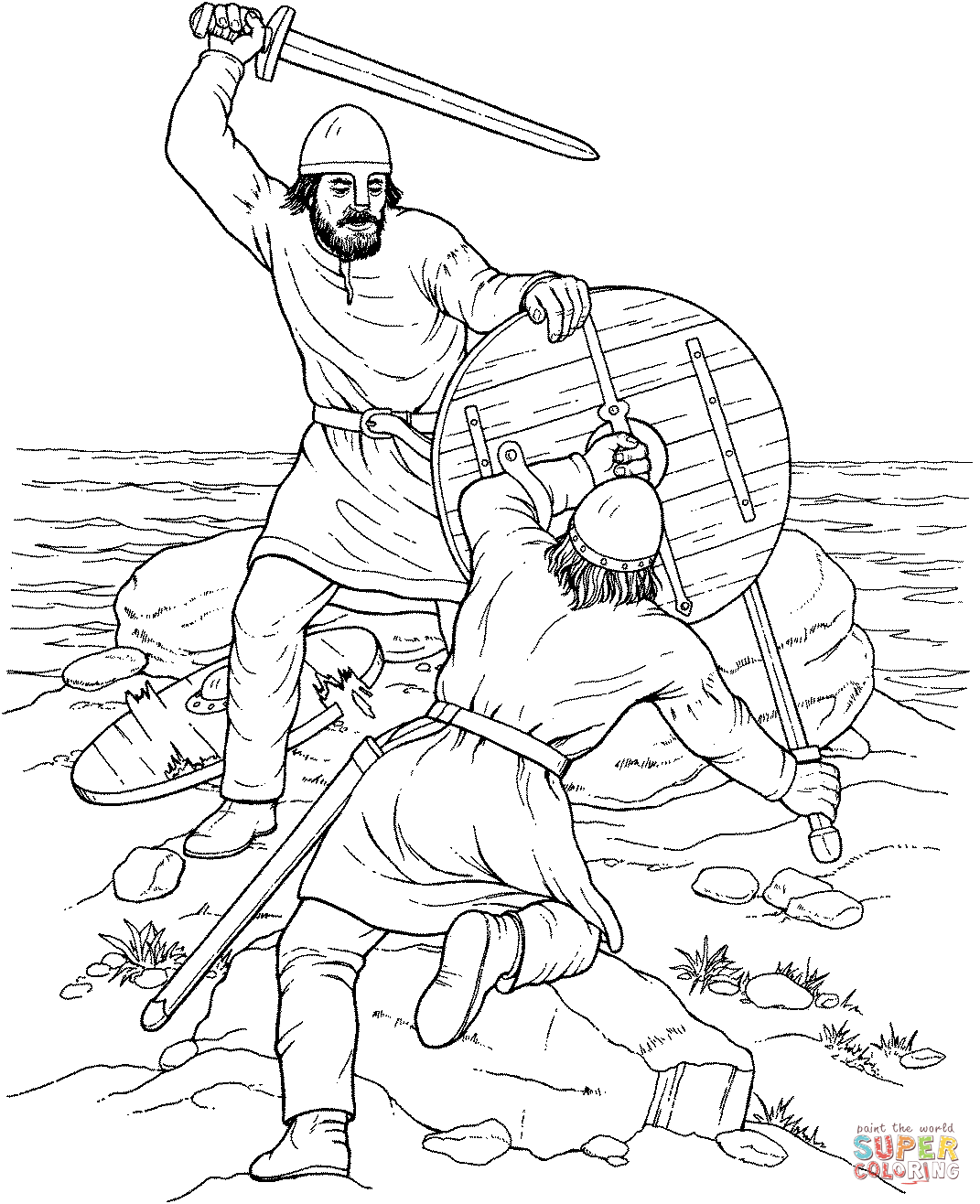 Fight-of-Vikings-coloring-page
